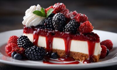 Receita de cheesecake de frutos vermelhos rápida, fácil e sem forno