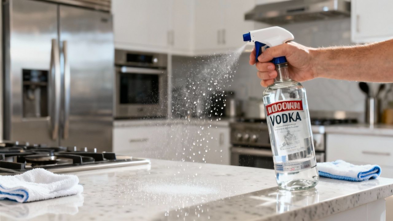 A vodka vira um desinfetante prático que facilita a limpeza de superfícies da casa