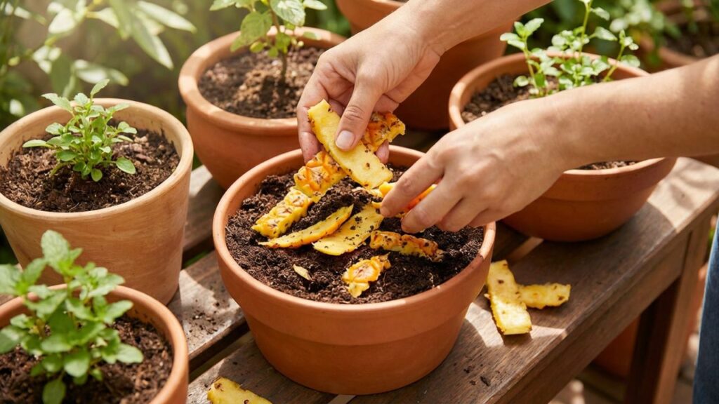 A casca de abacaxi guarda um efeito curioso que transforma suas plantas