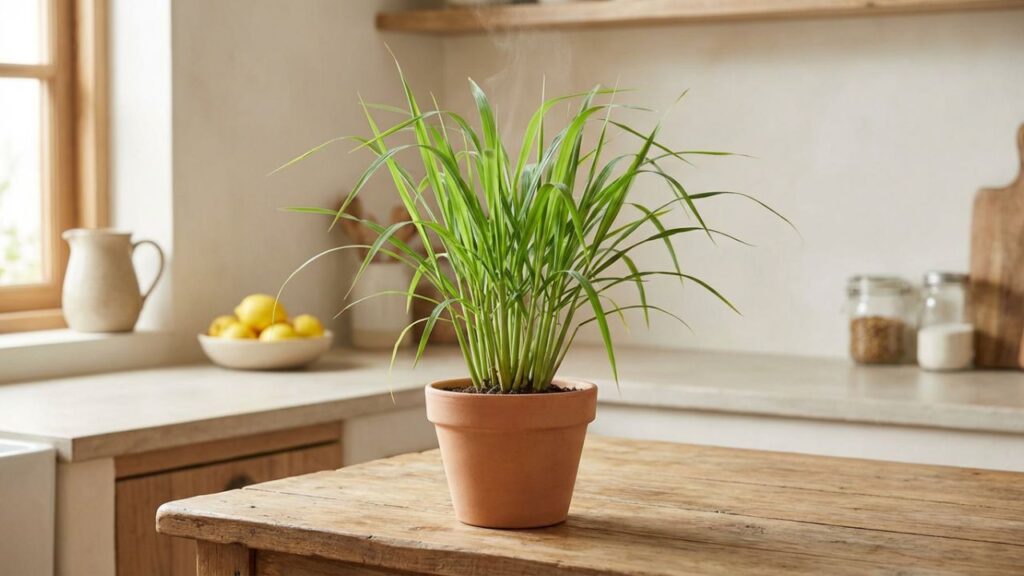 Esse capim-limão é usado para ajudar a reduzir pernilongos dentro de casa