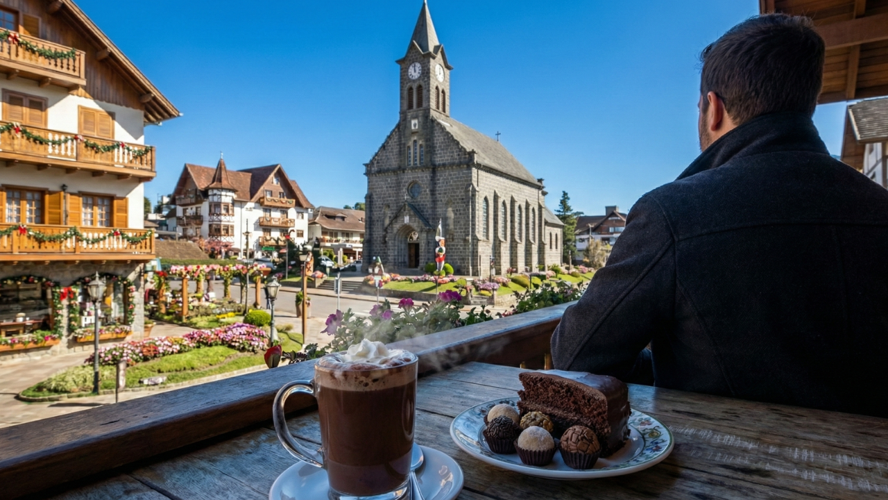 A cidade fria perfeita para degustar chocolates com clima que lembra uma Europa sem sair do Brasil