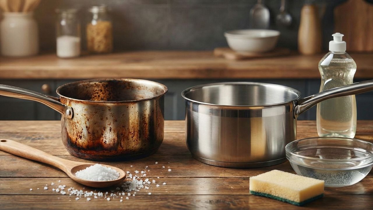 Receita caseira para limpar panelas queimadas e deixá-las como novas