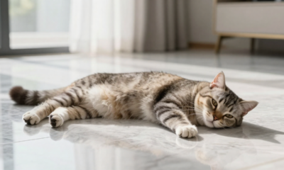 Por que gatos escolhem lugares específicos para dormir em dias quentes