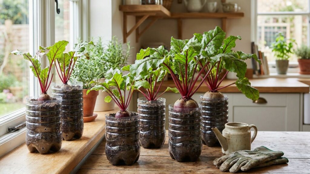 Como plantar beterraba em garrafas recicladas e colher raízes bonitas mesmo sem ter quintal