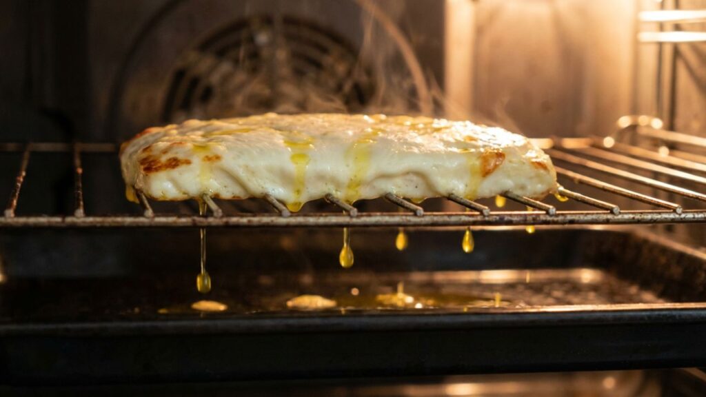 Por que o queijo “chora” óleo quando vai ao forno e fica com aquela camada brilhante por cima