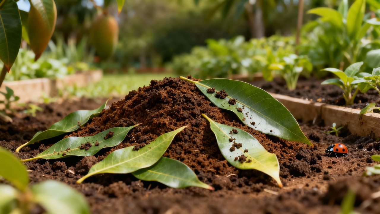 Adubo natural com folhas de mamão que fortalece o solo e ainda ajuda a espantar pragas do jardim