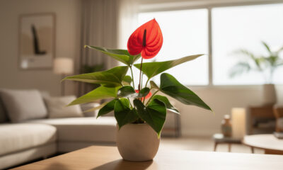 Entre brilho folhas e cores fortes o antúrio virou mensagem silenciosa de paixão