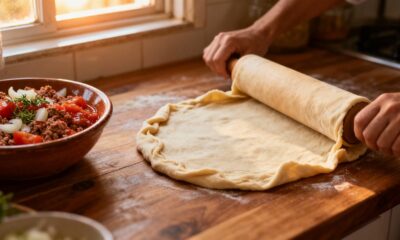Minha mãe me ensinou a receita dessa esfiha caseira e meu lanche da tarde nunca mais foi o mesmo