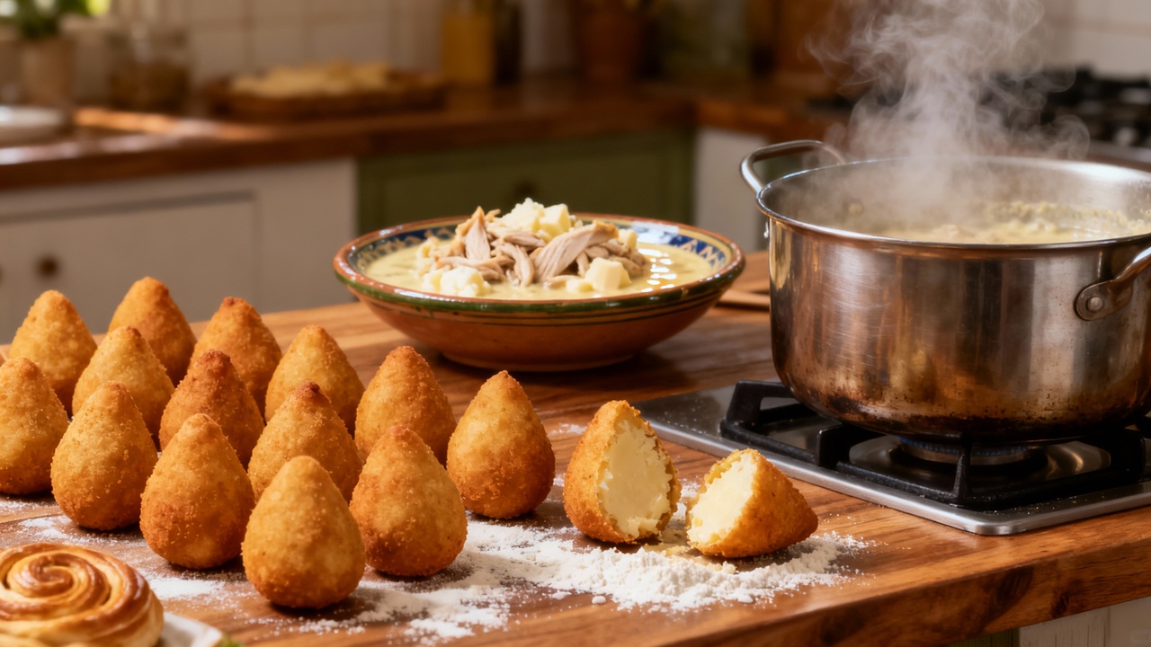 O segredo da coxinha caseira que rende muito e surpreende no sabor