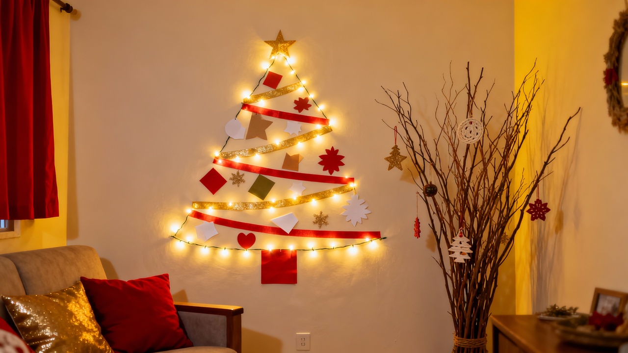 Como ter uma árvore de Natal barata usando itens simples e criando uma decoração afetiva