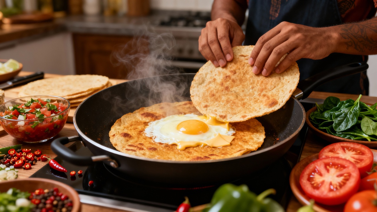 Receita de ovos na tortilha para café da manhã que fica pronta em 10 minutos