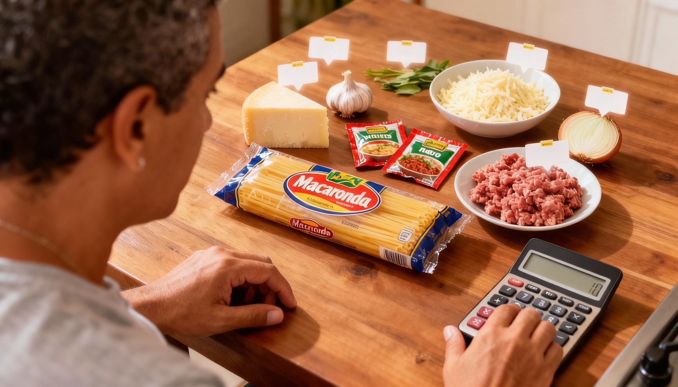 Quanto custa uma macarronada completa para 4 pessoas