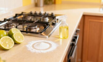 Desengordurante caseiro com limão e detergente para um fogão mais brilhante