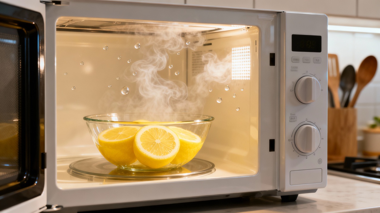 Como limpar micro-ondas com vapor de limão em minutos