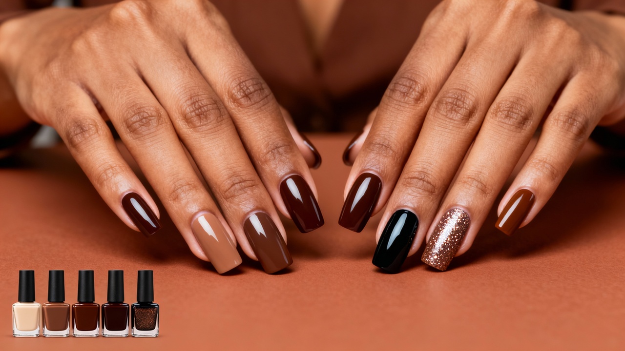 A fórmula secreta do esmalte marrom chocolate de luxo