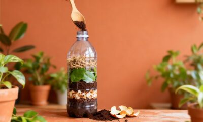 Como preparar uma compostagem simples em garrafa PET e transformar restos de cozinha em adubo de qualidade