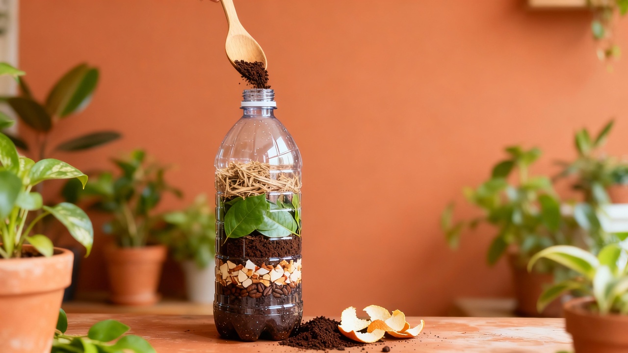 Como preparar uma compostagem simples em garrafa PET e transformar restos de cozinha em adubo de qualidade