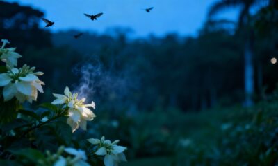 O aroma das flores muda ao anoitecer e deixa o jardim com outro clima