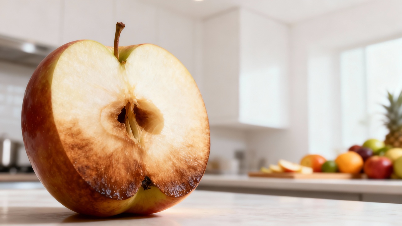 O que acontece na fruta depois de cortar para que ela fique preta tão rapidamente