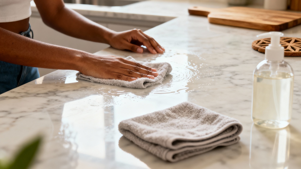 Saiba como limpar bancada de mármore com mistura caseira