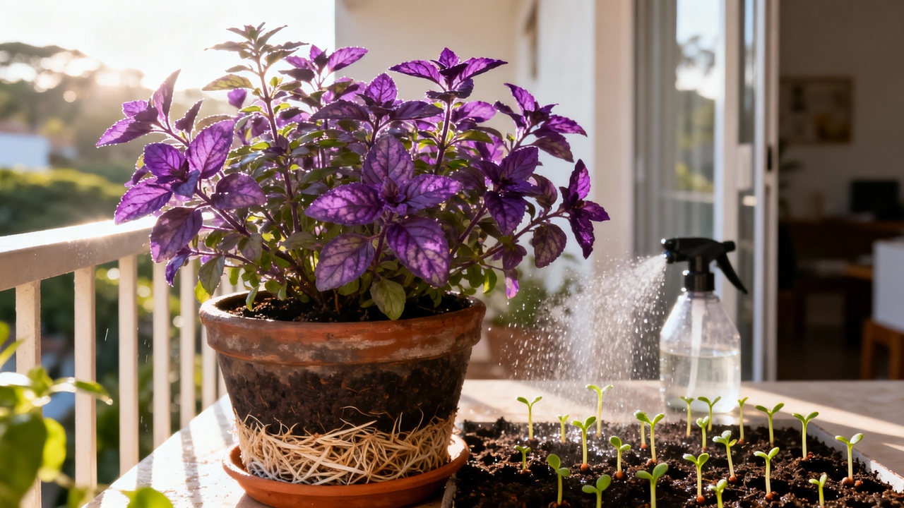 Como plantar manjericão roxo e manter o sabor intenso por meses com cuidados simples em casa
