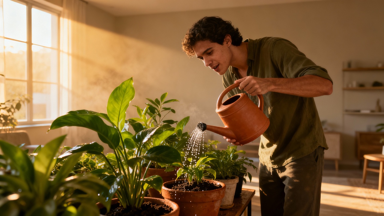 O que significa conversar com plantas enquanto rega na rotina doméstica