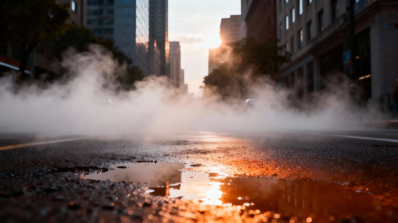 O que causa o vapor que sobe das ruas depois da chuva e deixa a cidade com aquele clima misterioso