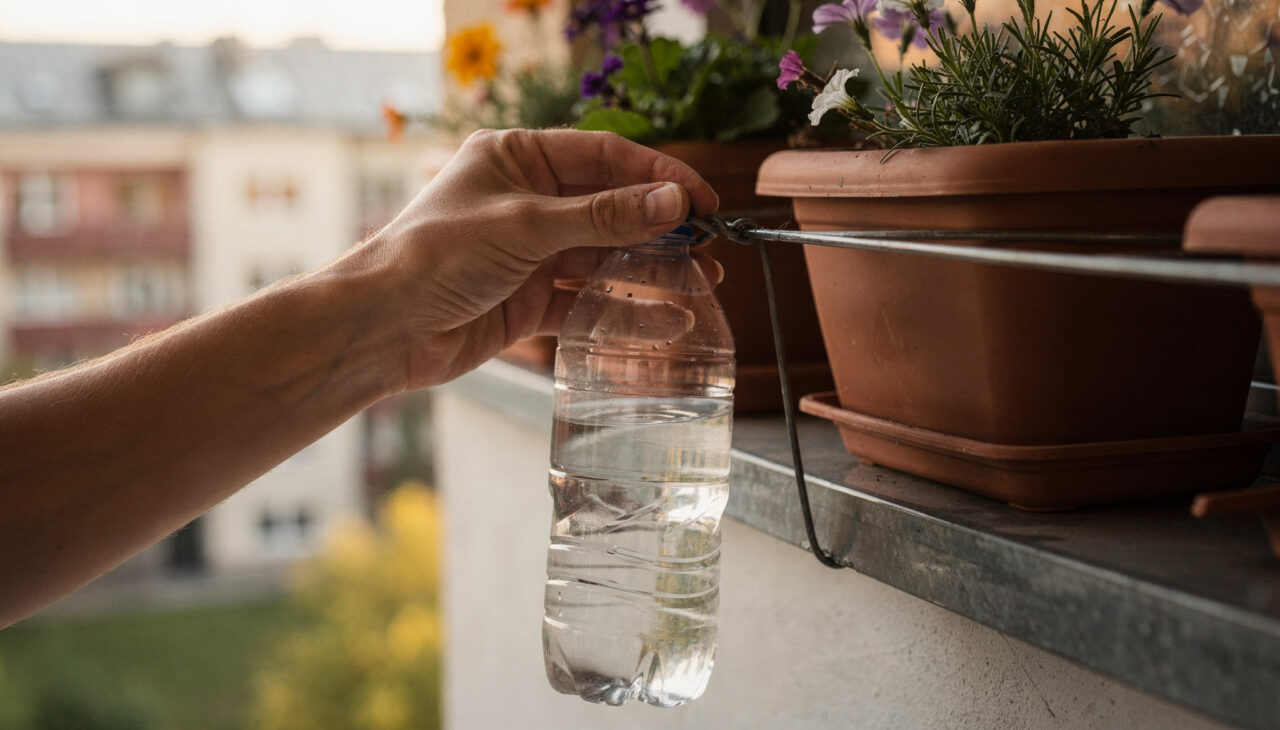 Nem repelente químico, nem armadilha cara: essa garrafa com vinagre resolve pragas na varanda sem esforço