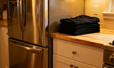 Truque estranho com geladeira que salva roupas pretas de fiapos
