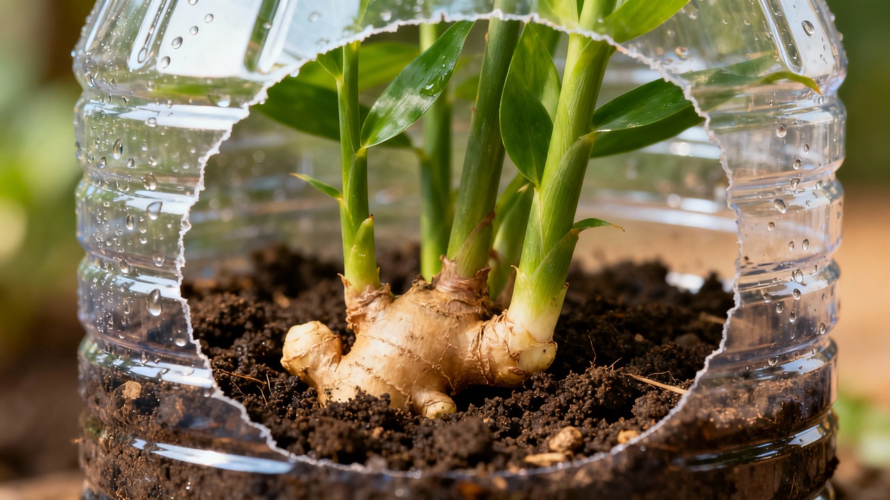O gengibre na garrafa pet esconde um truque que rende colheitas contínuas