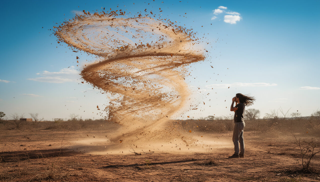 O que faz o vento parecer desorientado em espaços amplos