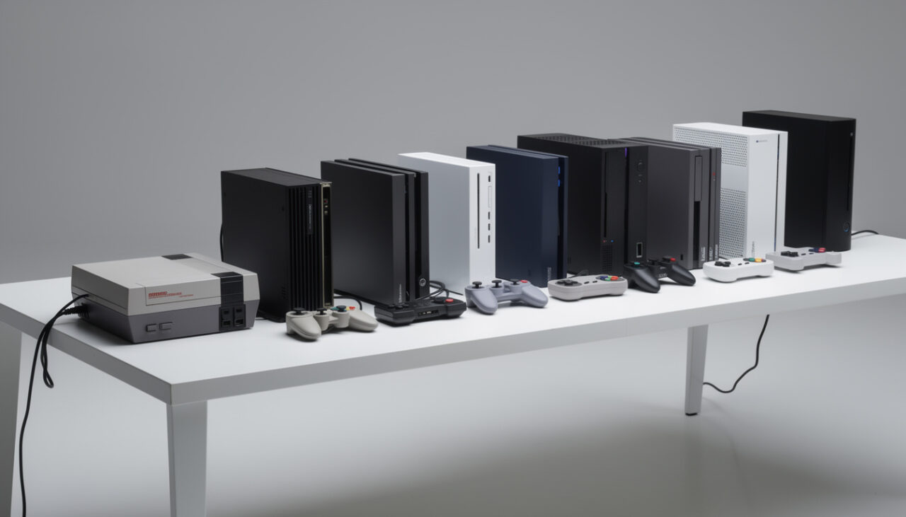 Consoles de gerações antigas, até as atuais
