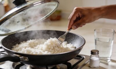 Coloque o arroz direto na frigideira, tampe bem e faça a receita mais rápida da sua semana
