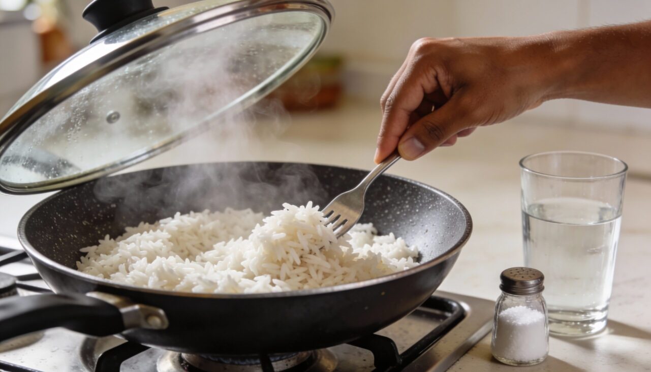 Coloque o arroz direto na frigideira, tampe bem e faça a receita mais rápida da sua semana