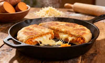 Receita de pão de frigideira, feito sem forno e sem fermento é super simples de fazer e fica delicioso