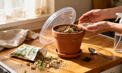 Plante camomila em casa usando sachê de chá de forma fácil e rápida