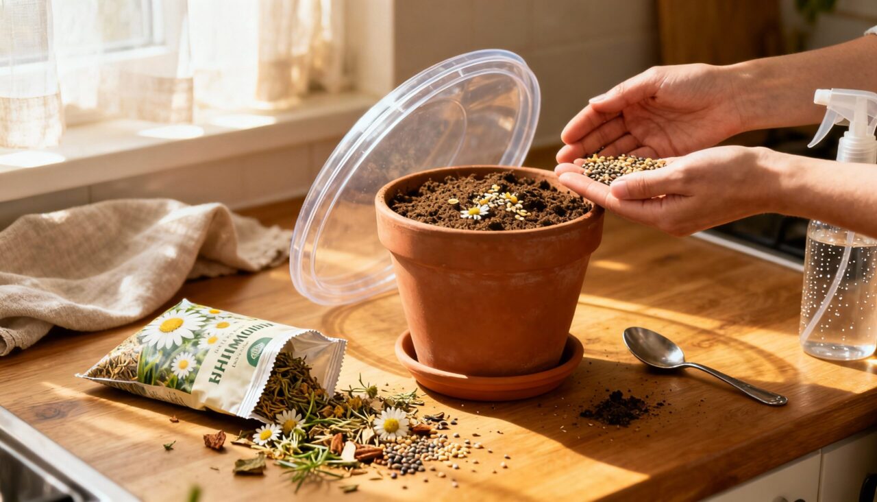 Plante camomila em casa usando sachê de chá de forma fácil e rápida