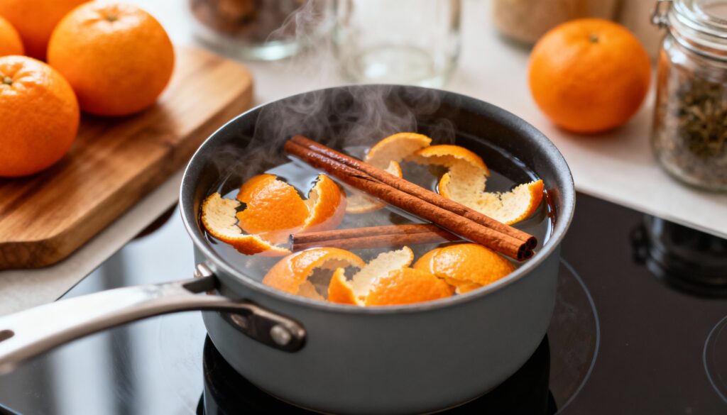 Esse truque com casca de tangerina e canela substitui o aromatizador comum