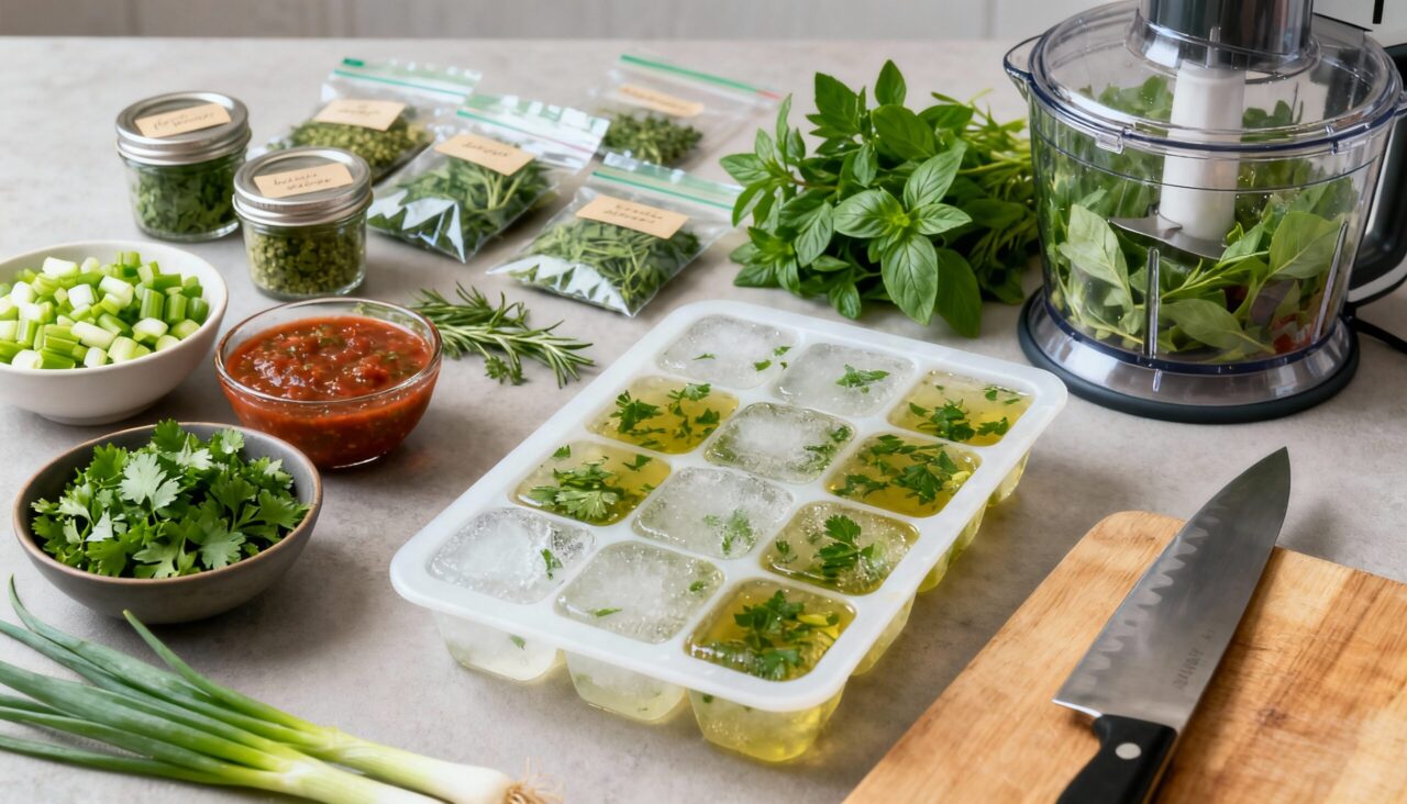 Como congelar temperos verdes para não desperdiçar nada e ter ervas sempre prontas na cozinha