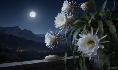 Essa planta só floresce à noite e acabou virando meu ritual silencioso do dia