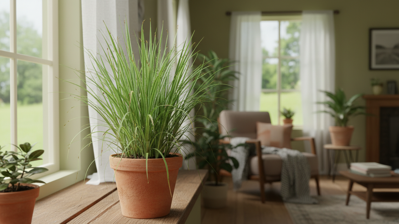 Esse capim-limão é usado para ajudar a reduzir pernilongos dentro de casa