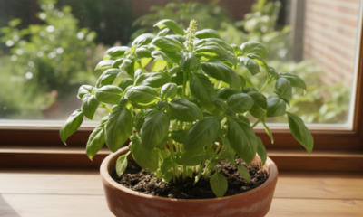 Esse pé de manjericão cresceu tanto que virou motivo de orgulho aqui em casa