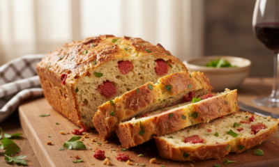 Esse pão de colher com calabresa não precisa sovar e fica extremamente macio