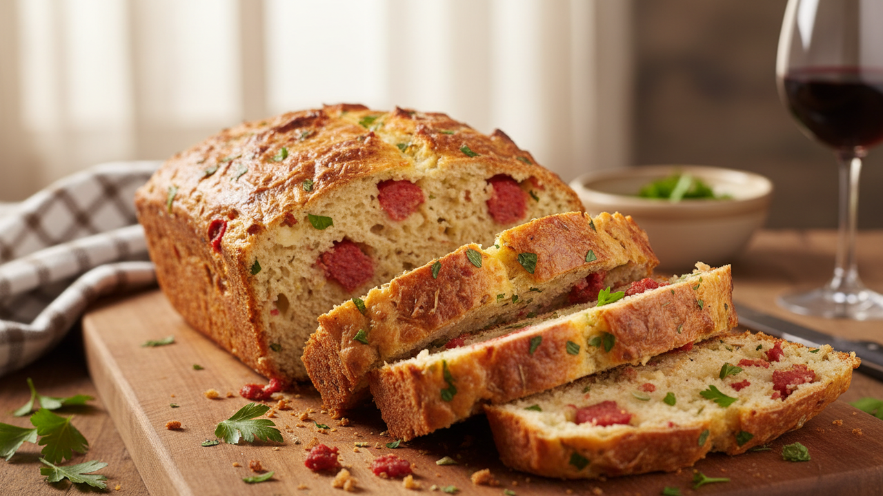 Esse pão de colher com calabresa não precisa sovar e fica extremamente macio