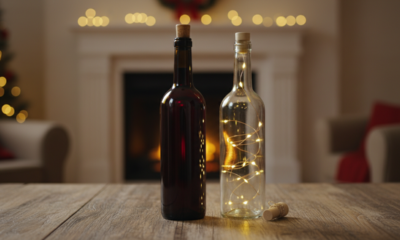 Você não vai acreditar no resultado dessa luminária feita com garrafa de vinho!