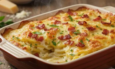 Essa batata gratinada com bacon fica irresistível e pronta em minutos