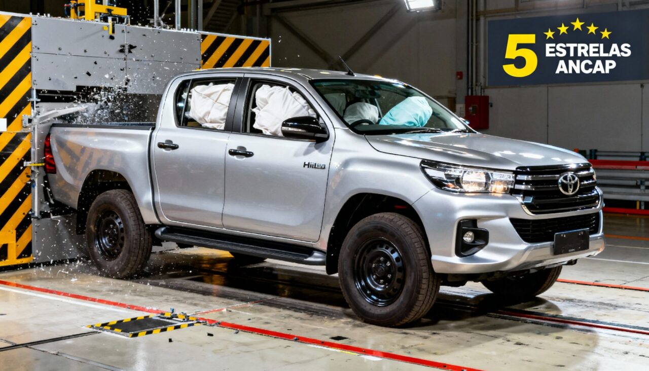 Testes da ANCAP colocam a Hilux no topo da segurança, enquanto a próxima geração aposta em eletrificação