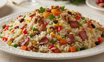 Surpreenda sua família com este arroz natalino recheado