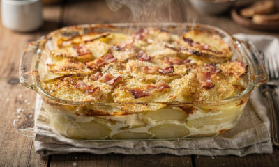 Receita de batata gratinada com parmesão e bacon vira destaque na mesa da família
