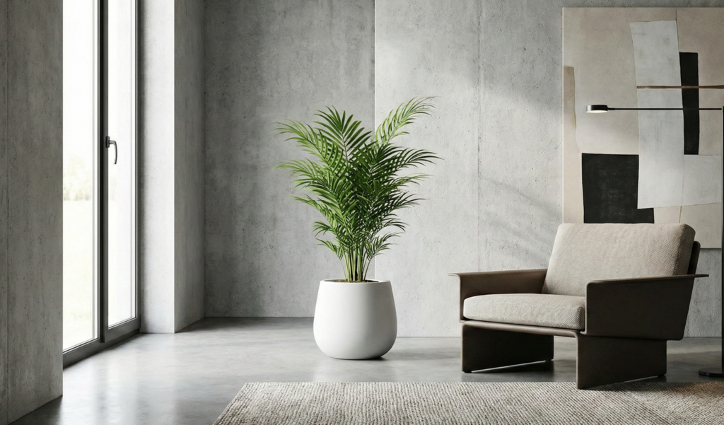 Uma palmeira em um vaso bonito deixa qualquer sala com cara de casa de rico